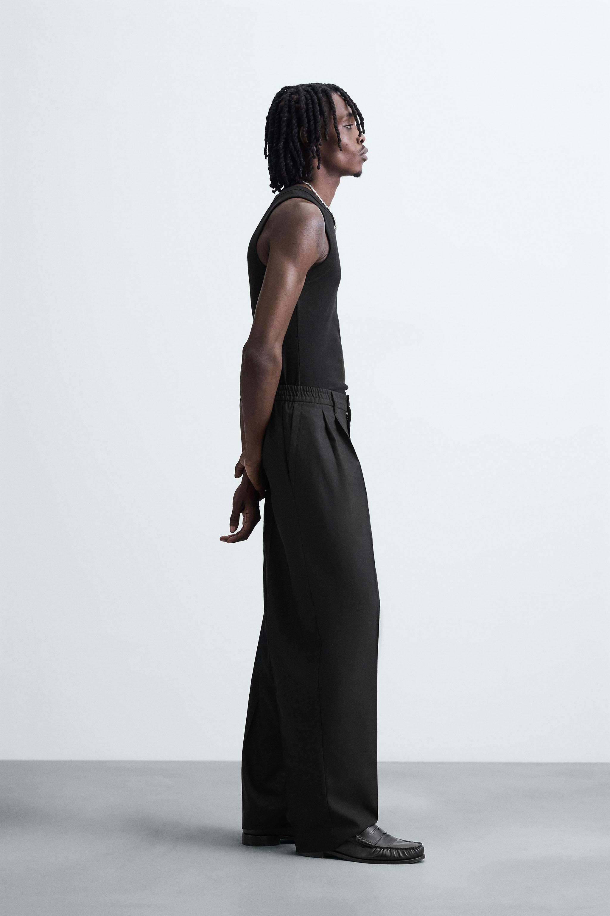 PANTALON FLUIDE COUPE LARGE PLIS